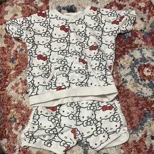 Primark White and Red Pajama Set Hello Kitty Design